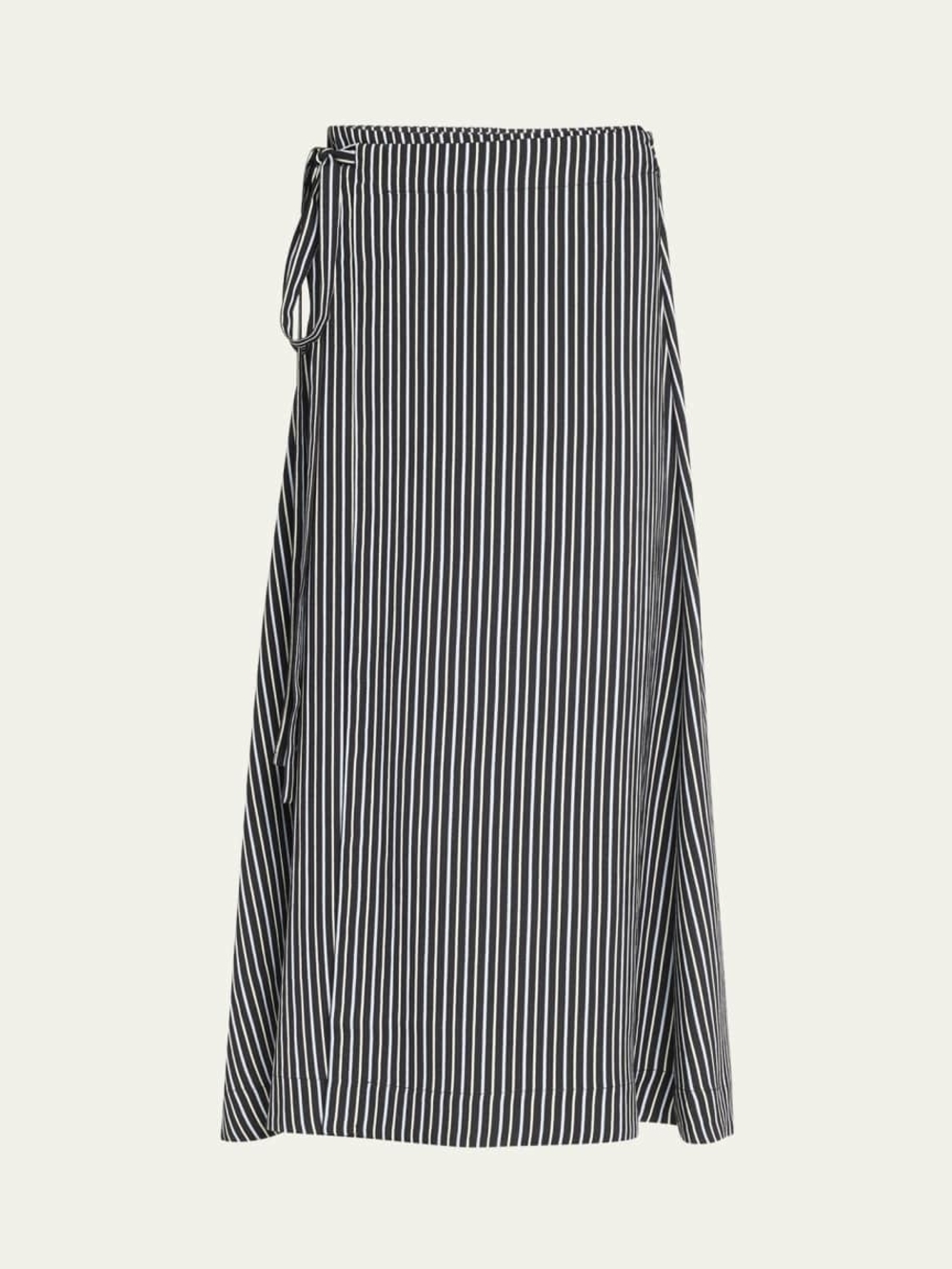 Proenza Schouler White Label Georgie Striped Wrap Midi Skirt